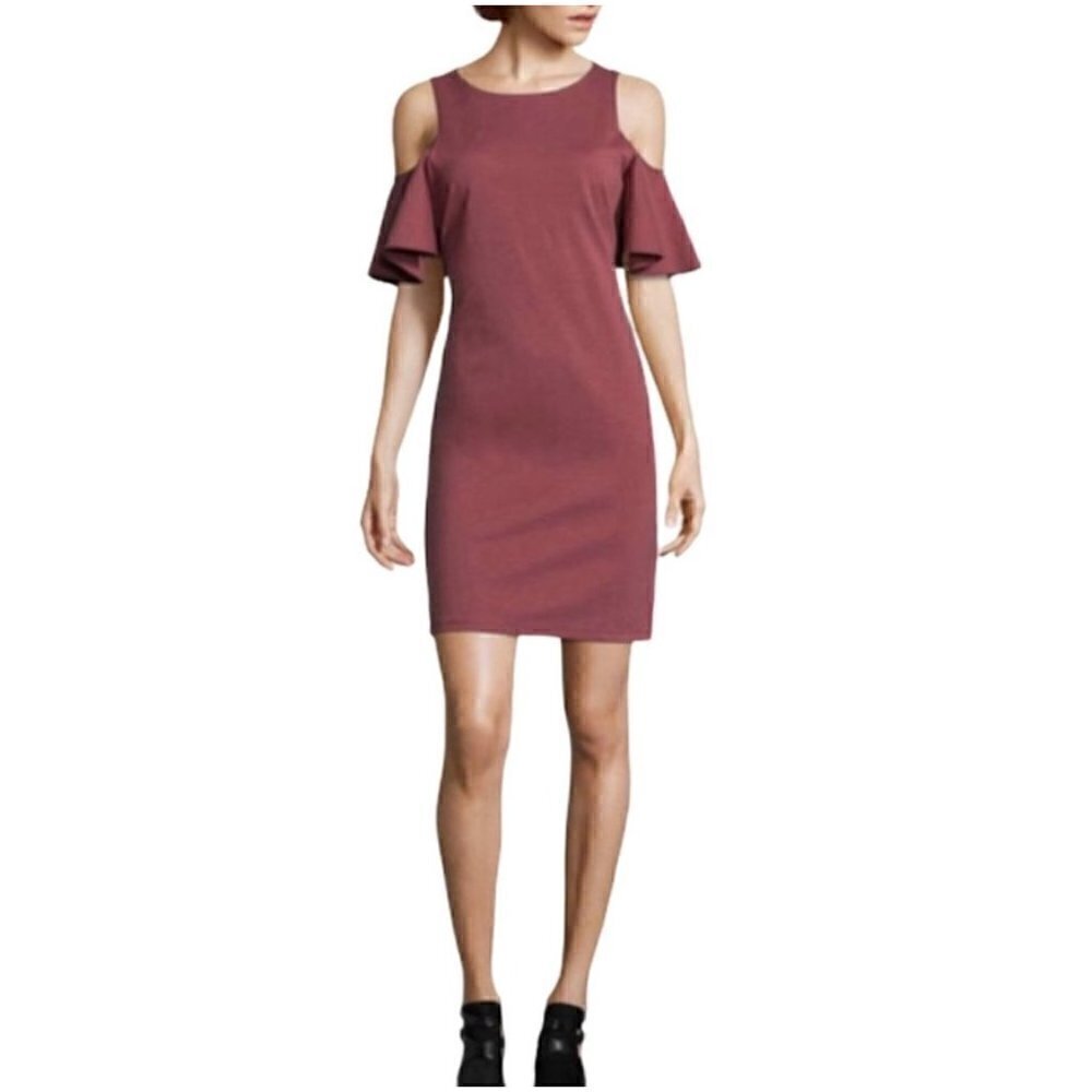 NWT Libby Edelman Cold Shoulder Bodycon Dress in Tuscan Rose - XS